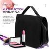 Beavorty Toiletries Storage Bag for Men and Women Folding Makeup Organizer Zipper Lightweight Travel Wash Pouch for Business Trips Pvc Design Black view 3