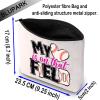 BLUPARK Baseball Mom Makeup Bag Girls Womens Baseball Gift My Heart Is On That Field Cosmetic Bag for Baseball Lovers (Baseball) view 2
