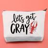 BLUPARK Crawfish Makeup Bag Crawfish Lover Gift Let's Get Cray Cosmetic Bag Mardi Gras Gift (Let's Get Cray) view 3