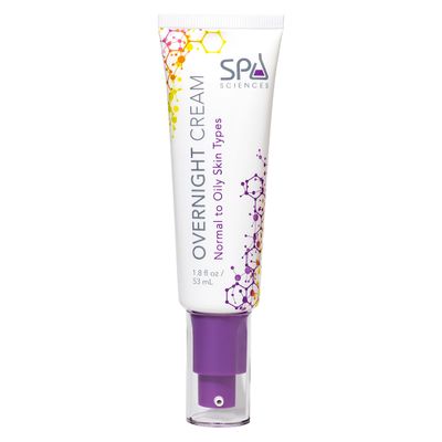 SPA SCIENCES - Overnight Cream For Normal to Oily Skin Types - Made in the USA- Hydrating Formula - With Niacinamide, Melatonin and Antioxidants - Revitalize, Calm, Nourish -Vegan-Non-acnegenic-1.8oz
