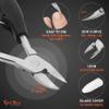 TIP2TOES 10 Pcs Ingrown Toenail Clippers for Seniors Thick Toenails- Heavy Duty Podiatrist Toe Nail Cutter for Men, Professional, and Adults- Easy Grip Handle Stainless Steel Sharp Curved Grooming Kit view 2