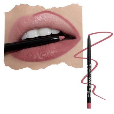 Runway Rogue Designer Liner Lip Pencil, Matte Cool Berry-Rose Lip Liner Pencil and Lip Liner Sharpener, Camera Ready