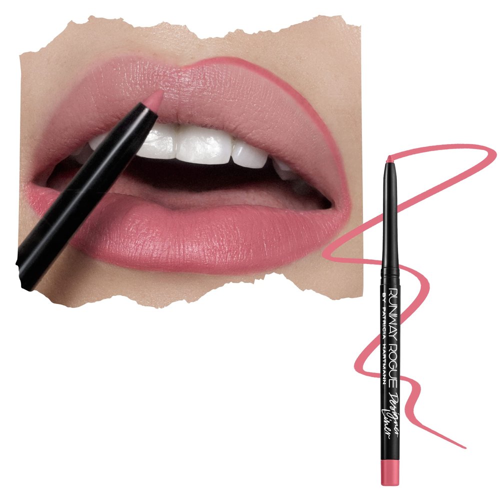 Runway Rogue Designer Liner Lip Pencil, Matte Blush-Pink Lip Liner Pencil and Lip Liner Sharpener, Its a Wrap