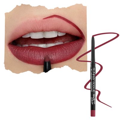 Runway Rogue Designer Liner Lip Pencil, Matte Garnet-Maroon Lip Liner Pencil and Lip Liner Sharpener, Get the Look