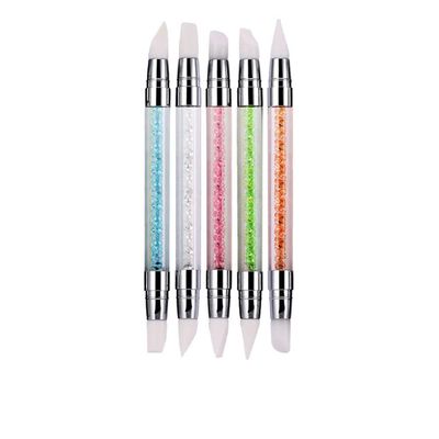 Mesiyun Nail Art Acrylic Pen Dual Head Tipped Silicone Carving Pen Manicure DIY Brush Dotting Tools