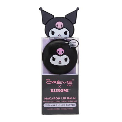 The Crme Shop x Kuromi Macaron Lip Balm, Korean Lip Balm with Shea Butter and Vitamin E - Raspberry Cream Puff