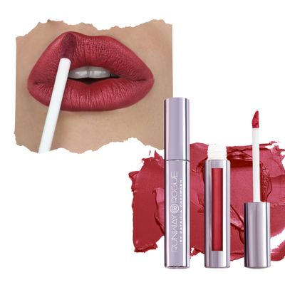 Runway Rogue Silk Glam Liquid Lipstick, Long Wear Frosted Pomegranate Lipstick, Cocktail Hour