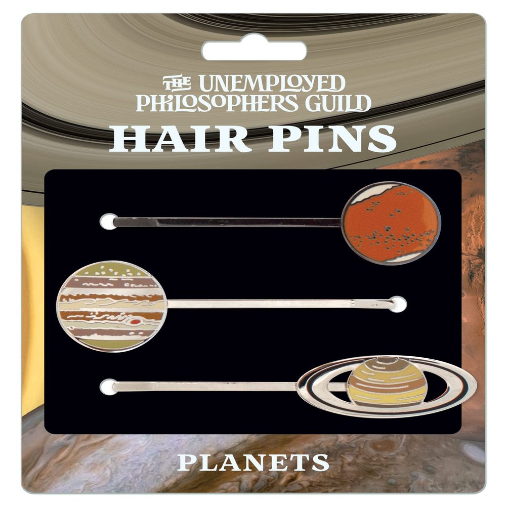 Planets 3 Hair Pins Set - Mars, Jupiter, and Saturn