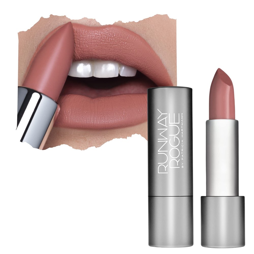 Runway Rogue 90s Vibe Lipstick, Moisturizing Matte Nude/Light-Rose Lipstick, Booked Out