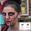 Kotbs 12 Sheets Halloween Temporary Tattoos, Spider Web and Bat Designs, Realistic Fake Bloody Wound and Scar Face Tattoos for Women, Men, and Kids - Perfect for Halloween Party and Cosplay view 4