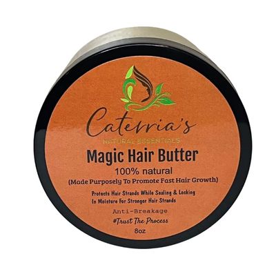 Magic Hair Butter/Promotes Fast Hair Growth/Protects Hair Strands/Locks In Moisture (Great For L.O.C Method) Stimulates Scalp w/Peppermint, Lavender, & Rosemary/Kid Friendly / 100% Natural.