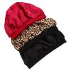 Beavorty 3pcs Satin Wide Rim Hair Bonnet for Women Comfortable Sleep Cap Multi-functional Chemo Hat Shower Cap Housework Essential Leopard view 1