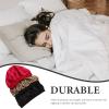 Beavorty 3pcs Satin Wide Rim Hair Bonnet for Women Comfortable Sleep Cap Multi-functional Chemo Hat Shower Cap Housework Essential Leopard view 4