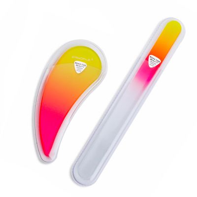 BONA FIDE BEAUTY Czech Glass Nail Files for Natural Nails 2-Pieces Set, Comfort Ergonomic Nail Filers for Arthritis, Tendonitis, Carpal Tunnel Solution for Nail Care