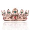 Baroque Royal Crown Men's Metal Prince Crown Full Circle Party Hair Accessories For Cosplay Prom (Bronze With Green Stone) view 2