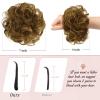 RUWISS Messy Bun Hair Piece Human Hair Messy Rose Bun Hair Buns Hair Piece for Women Scrunchies Updo Bun Extension Ponytail (Brown with Warm Blonde Highlights) view 4
