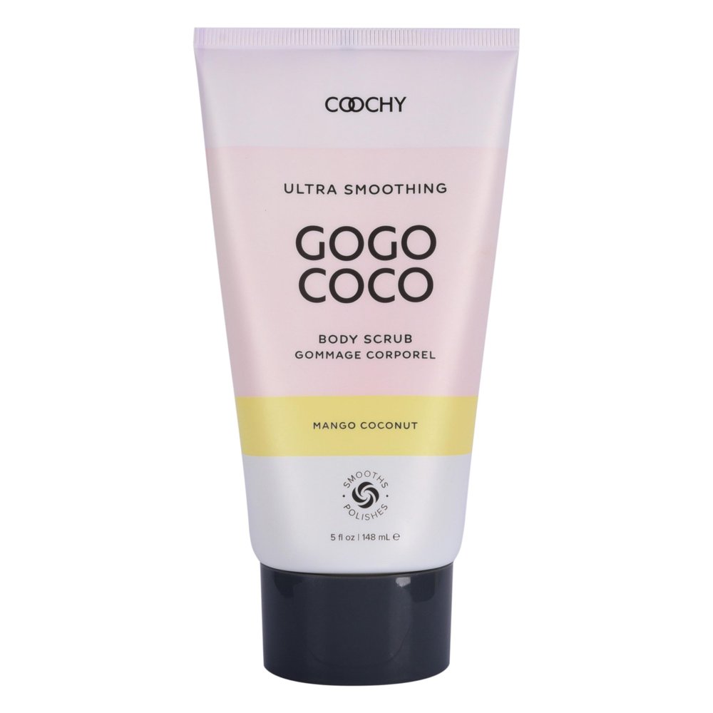Coochy Ultra Smoothing Body Scrub | Gentle Exfoliating Body Scrub for Sensitive Skin | Removes Dead Skin Cells, Prevents Ingrowns | Paraben-free, Cruelty-free | Mango Coconut 5 oz/148 mL