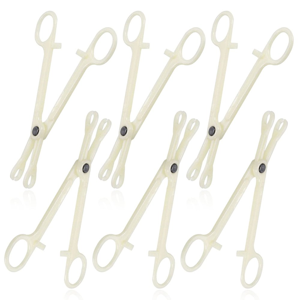 Piercing Clamps - Autdor 25Pcs Piercing Forceps Rounded Slotted Disposable Piercing Clamps Septum Forceps for Lip Navel Tongue Belly Ear Nose Piercing Kit Piercing Tools