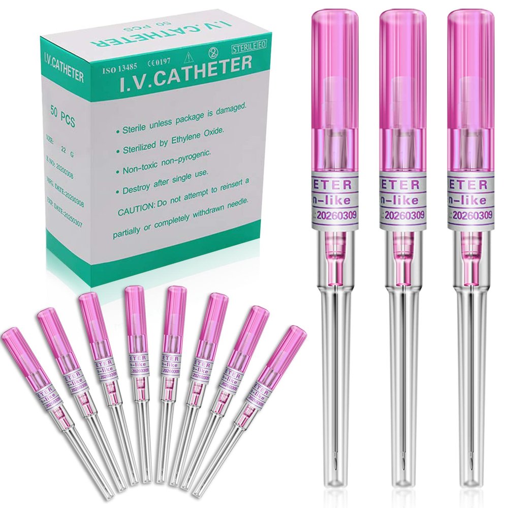 Autdor 20G Piercing Needles, 50Pcs Stainless Steel Hollow Needles Kit for Ear Nose Belly Navel Lip Tongue Cartilage Piercing