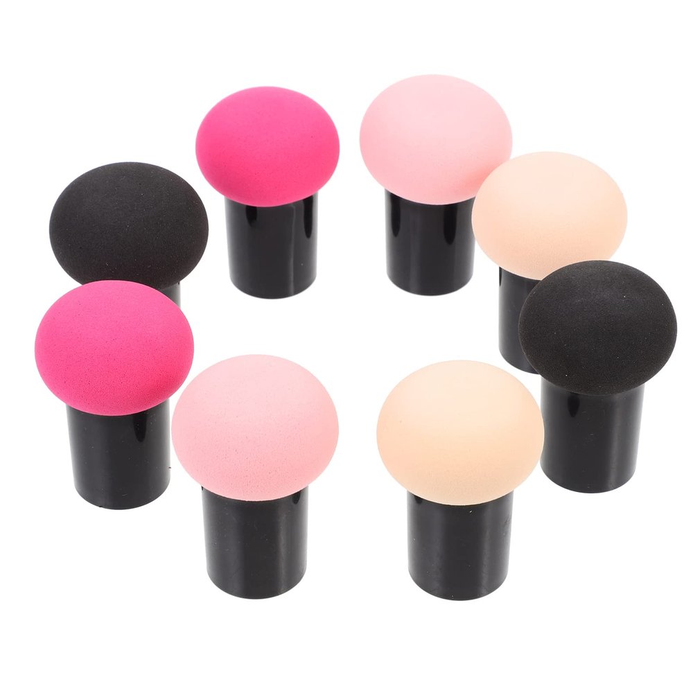 Beaupretty 8pcs Mushroom Shape Makeup Sponges Dual-use Powder Puff for Foundation Eyeshadow Comfort Grip No Smell Natural Finish Each Skin Tone