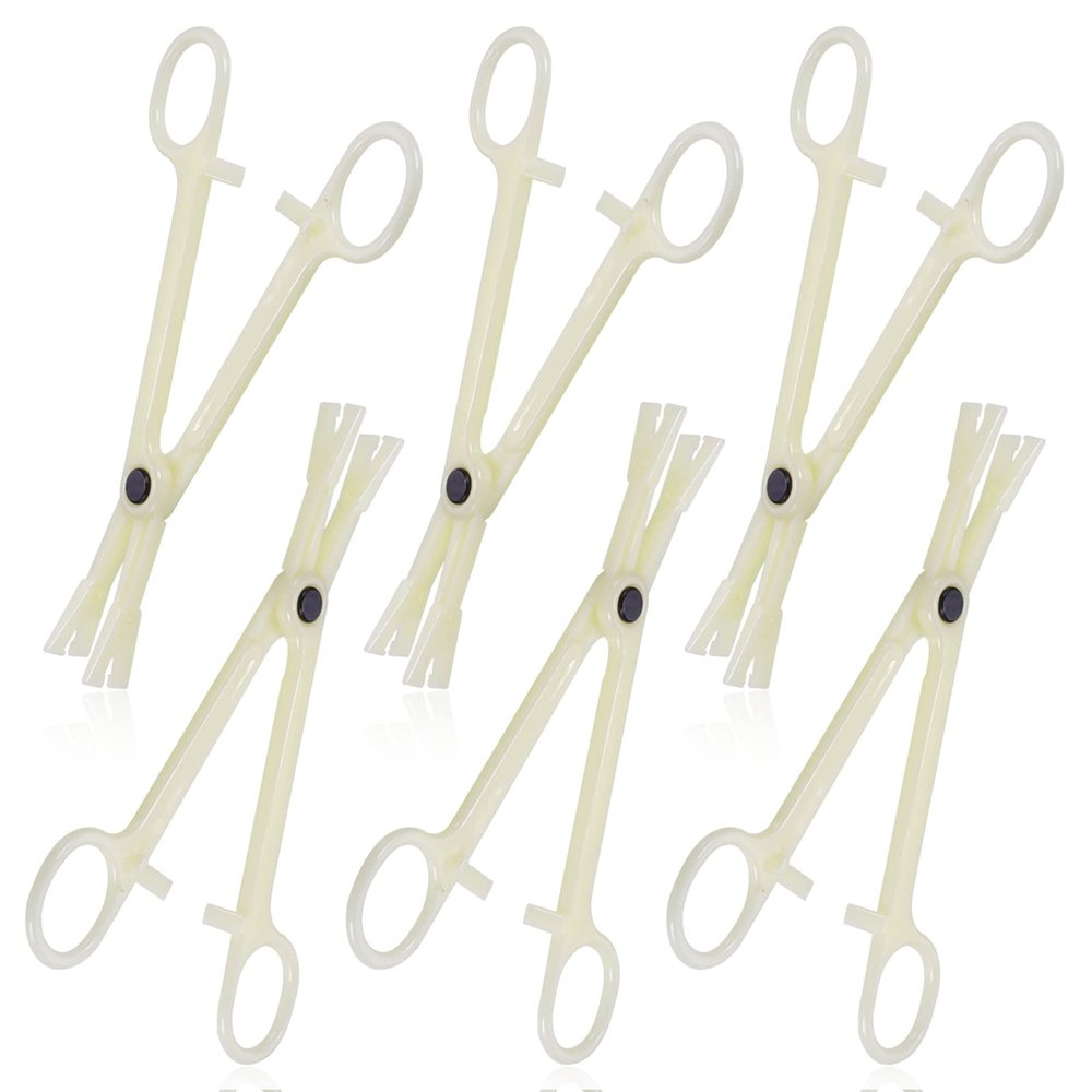 Piercing Clamps - Autdor 25Pcs Piercing Forceps Triangle Slotted Disposable Piercing Clamps Septum Forceps for Lip Navel Tongue Belly Ear Nose Piercing Kit Piercing Tools