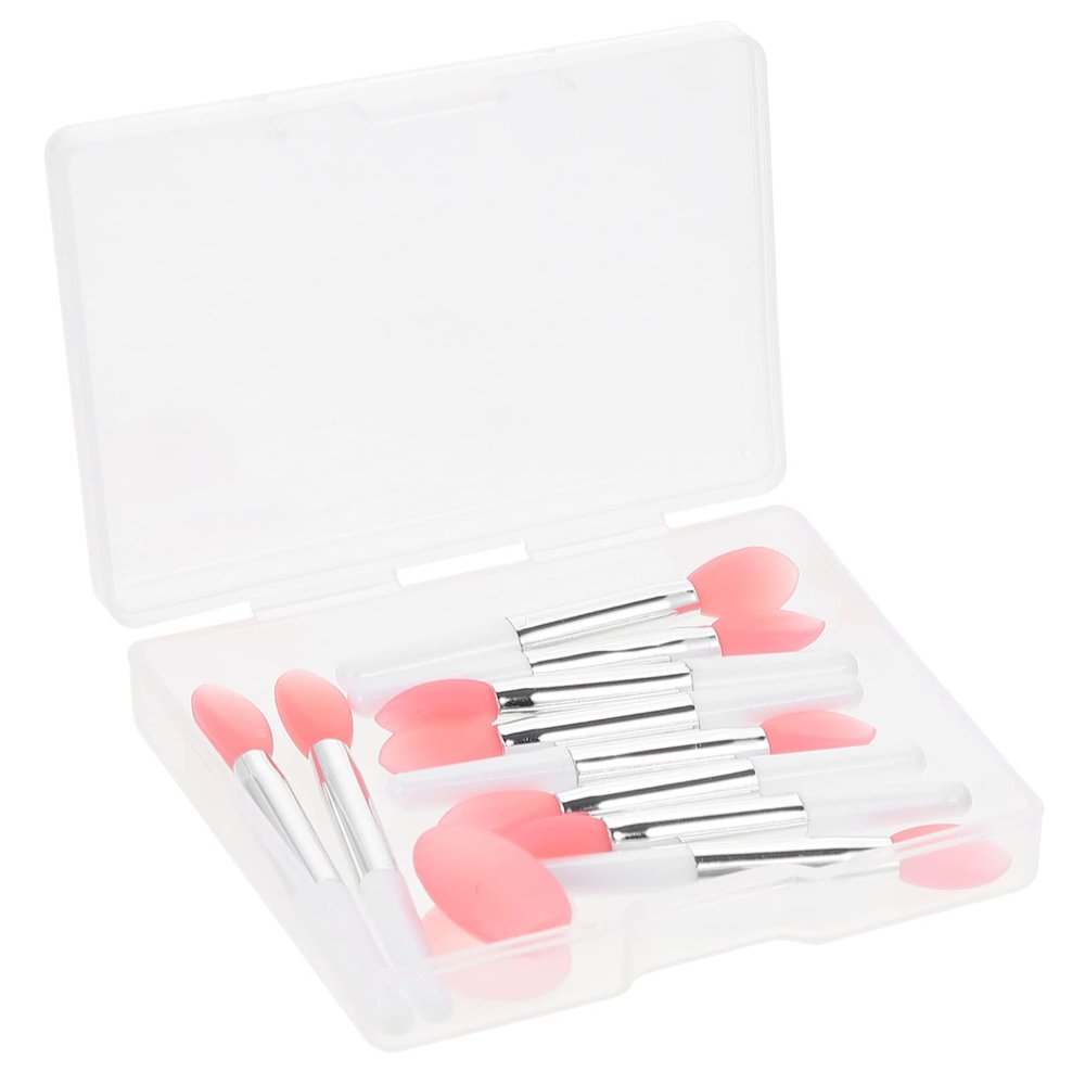 Beavorty 1set Silicone Lip Brush and Lip Mask Applicator Kit Easy Application Tool for Balm and Compact and Portable Makeup Accessory for Daily Use