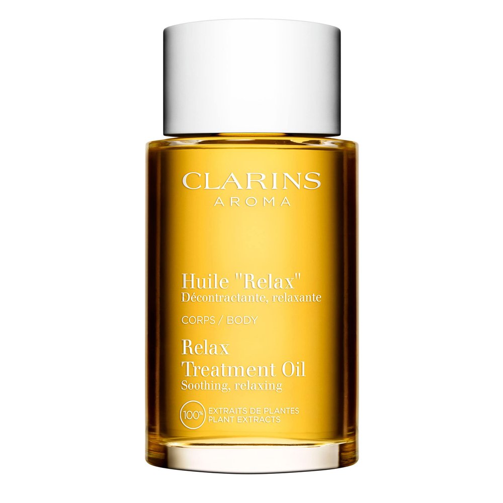 Clarins Relax Body Treatment Oil | Relaxes, Moisturizes and Soothes Aching Muscles | Relieves Stress and Fatigue | Nourished & Comfortable Skin After The First Use* | Natural 100% Plant Extracts