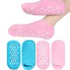 2 Pairs Moisturizing Gel Socks for Repairing and Softening Dry Cracked Feet Skins - Soft Spa Socks (Blue & Pink) view 1