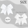 2PCS 8" Jumbo Cheer Bow Clip with Tails, Oaoleer Large Cheerleading Hair Bows for Girls Teen Softball Cheerleader Outfit Uniform (White) view 2