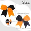 2PCS 8" Jumbo Cheer Bow Clip with Tails, Oaoleer Large Cheerleading Hair Bows for Girls Teen Softball Cheerleader Outfit Uniform (Orange/Black) view 2
