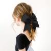 2PCS 8" Jumbo Cheer Bow Clip with Tails, Oaoleer Large Cheerleading Hair Bows for Girls Teen Softball Cheerleader Outfit Uniform (Black) view 3