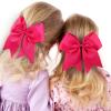 2PCS 8" Jumbo Cheer Bow Clip with Tails, Oaoleer Large Cheerleading Hair Bows for Girls Teen Softball Cheerleader Outfit Uniform (Rose Pink) view 3