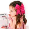 2PCS 8" Jumbo Cheer Bow Clip with Tails, Oaoleer Large Cheerleading Hair Bows for Girls Teen Softball Cheerleader Outfit Uniform (Rose Pink) view 4