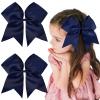 2PCS 8" Jumbo Cheer Bow Clip with Tails, Oaoleer Large Cheerleading Hair Bows for Girls Teen Softball Cheerleader Outfit Uniform (Navy) view 1