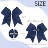2PCS 8" Jumbo Cheer Bow Clip with Tails, Oaoleer Large Cheerleading Hair Bows for Girls Teen Softball Cheerleader Outfit Uniform (Navy) view 2