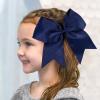 2PCS 8" Jumbo Cheer Bow Clip with Tails, Oaoleer Large Cheerleading Hair Bows for Girls Teen Softball Cheerleader Outfit Uniform (Navy) view 3