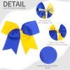 2PCS 8" Jumbo Cheer Bow Clip with Tails, Oaoleer Large Cheerleading Hair Bows for Girls Teen Softball Cheerleader Outfit Uniform (Yellow/Blue) view 3