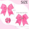 2PCS 8" Jumbo Cheer Bow Clip with Tails, Oaoleer Large Cheerleading Hair Bows for Girls Teen Softball Cheerleader Outfit Uniform (Hot Pink) view 2