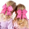 2PCS 8" Jumbo Cheer Bow Clip with Tails, Oaoleer Large Cheerleading Hair Bows for Girls Teen Softball Cheerleader Outfit Uniform (Hot Pink) view 3