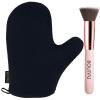 2 Pack Self Tanning Mitt Applicator Kit Set, Self Tanning Glove and Self Tanner Flat Top Brush, Tan Applicator for Sunless Self Tan (Black) view 1
