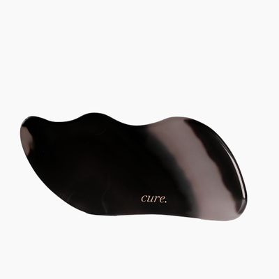 cure. Natural Agate Long Gua Sha Premium Facial & Body Massage Stone for Lymphatic Drainage, Lifting & Toning