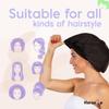 2 Premium Shower Caps for Women - 500+ Showers, 100% Waterproof, Double-Sided, For Long Hair & Great For Curls (Anti-Frizz) view 2