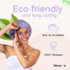 2 Premium Shower Caps for Women - 500+ Showers, 100% Waterproof, Double-Sided, For Long Hair & Great For Curls (Anti-Frizz) view 4