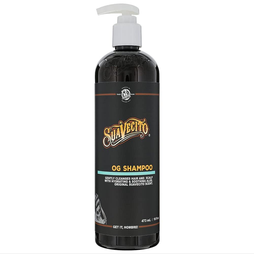 Suavecito OG Shampoo 16 oz Pump Bottle Original Scent - Gently Cleanses Hair, Hydrates and Soothes with Aloe, Works On All Hair Types and Textures - Restores Shine & Luster - Sulfate Free
