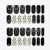 Foxology Semi Cured Gel Nail Strips Kit, Vegan & Cruelty Free, Glossy Black Cat Paw Print Design, Includes 30 Nail Strips, Top Coat, Prep Pad, Cuticle Stick, Nail File, MEOW, 1 Count view 2