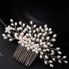 KALLORY 3pcs Vintage Beaded Hair Comb u Shape Hairpins Set Elegant Bridal Headdress for Wedding Prom Party Engagement Golden Hair Accessories for Brides Bridesmaids view 4