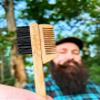 2-in-1 Pocket Sapling Mustache Brush & Comb (2-Pack) from Green Beard Grmng - Boar Bristle & Bamboo view 4
