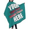 JCETUNO Custom Barber Cape,Personalized Salon Haircut Capes,Add Your Image Haircut Kit Hairdressing Apron For Home Salon Barbershop, Tropical Blue Apron 66x55in view 3