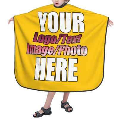 JCETUNO Personalized Waterproof Barber Cape, Professional Salon Cape For Men, Unisex Hair Cutting Cape With Adjustable Neck Size, Orange Yellow Apron 39x47in