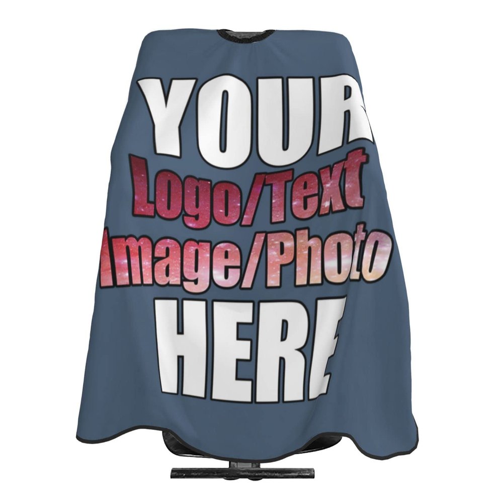JCETUNO Personalized Waterproof Barber Cape, Hairdresser Cape For Hair Treatment, Cutting/Coloring/Perming, Indigo Blue Apron 66x55in